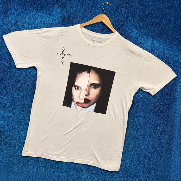 Lady Gaga Mayhem Album The Split Face Photo Synth-Pop Tee XL - Picture 3 of 4